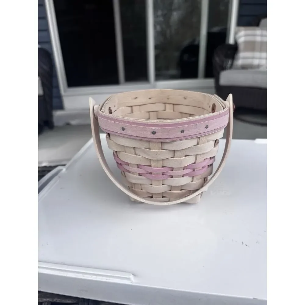 Longaberger 2001 American Cancer Society Hope Basket Pink Accents Vintage